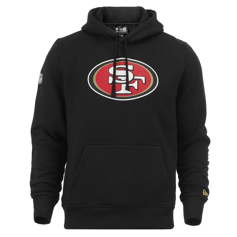 New Era Men's Team Logo Hoody San Francisco 49ERS Long Sleeve Hoodie, Black, Small