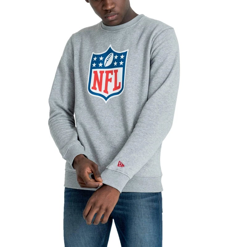 New Era Men's NFL Logo Long Sleeve Sweatshirt, Grey, Large - Image 1