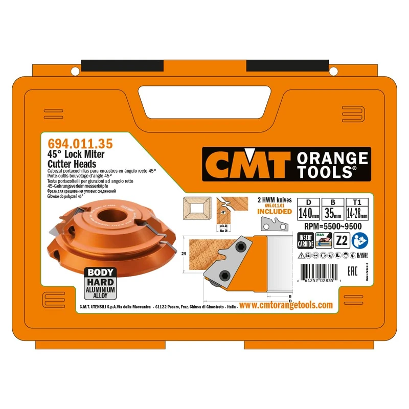 CMT 691.573 – Lock Miter Head 45? D=140X29X35
