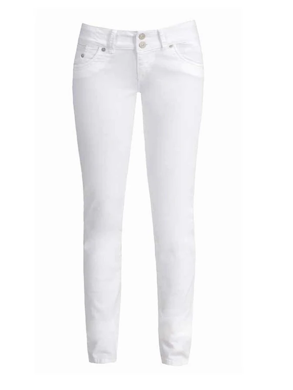 LTB Jeans Women's Slim Jeans - White - Weiß (White 100) - W26/ L30