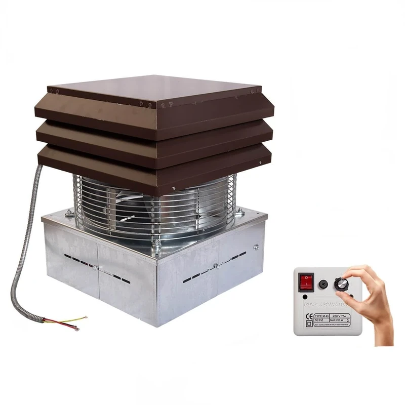 GEMI Chimney Exhaust Fan Base Model for Fireplace with 6-Speed Controller - Image 1
