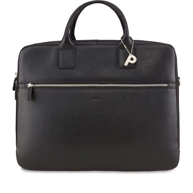 Picard Milano Unisex Briefcase Made of Cowhide Leather with Zip Briefcase Business, Black, Standard Size, Business