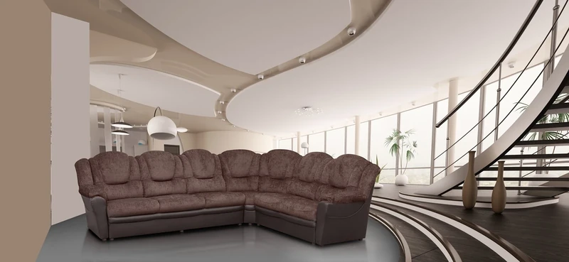 Sofas and More Texas Corner Sofa Large 6 Seats Chenille Fabric Suite Brown Colour Living Room Couch Home Furniture