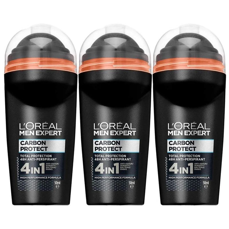 L'oreal Men Expert (Pack of 3) Carbon Protect Roll-on X 50 ml