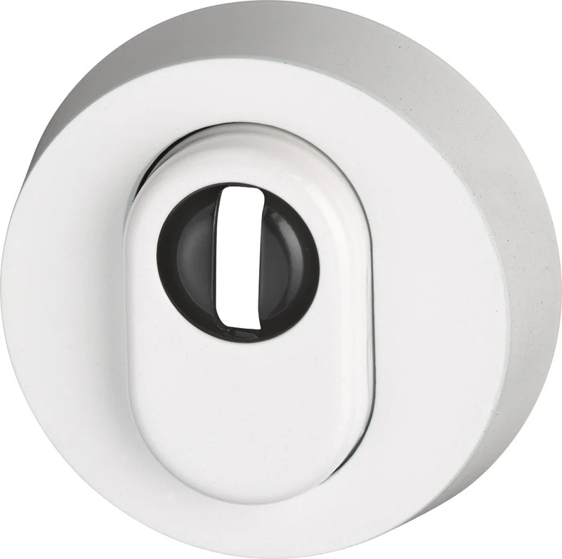ABUS RHZS415 W SB 05703 White Lock Rosette with Cylinder Protection for Wooden Door