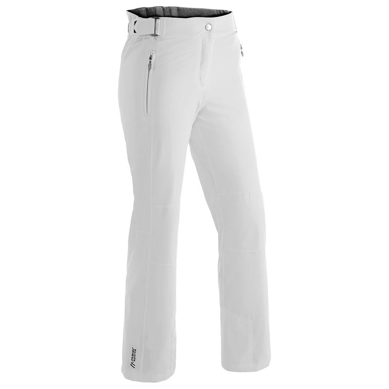maier sports Vroni Slim, Close-fitting women's ski pants, Waterproof snow pants, Stretch material and adjustable waistband, PFC-free, MTHERM padding & mTEX weatherproofing White
