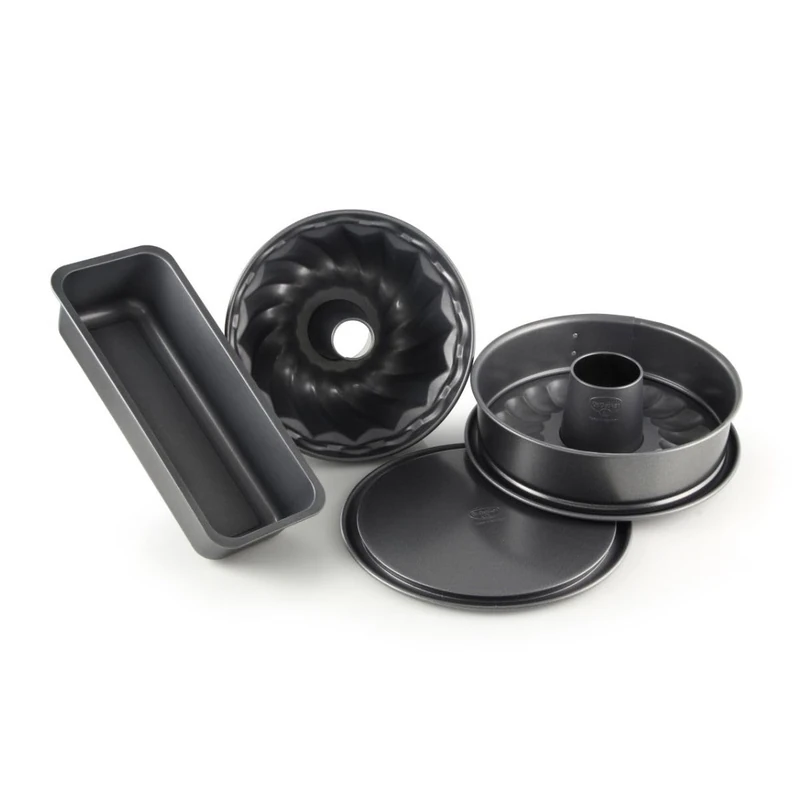 Dr. Oetker Baking Form-Set 4PCs., Baking Harmony, Cake, Loaf Pan Shape, Spring Form with Flat and- tube Sheet, Non Stick Coating, 24 cm, 2600