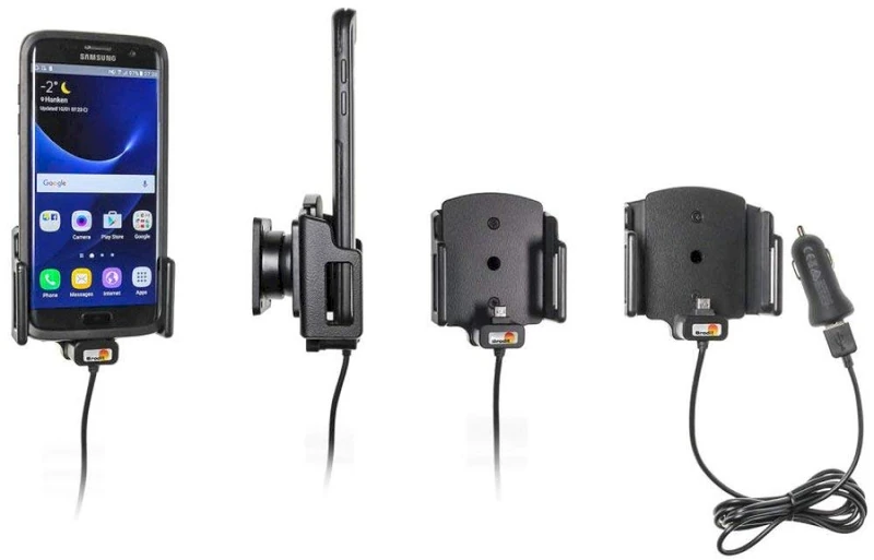 Brodit 521622 Device Holder Active to USB with Car Charger Adaptor Universal for Devices with or without Case Width 62-77 mm Thickness: 12-16 mm.