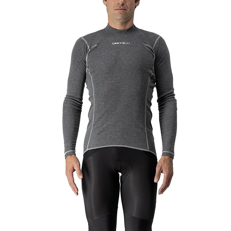 CASTELLI Men's Flanders Warm Long Sleeve Sweatshirt, Gray, XS