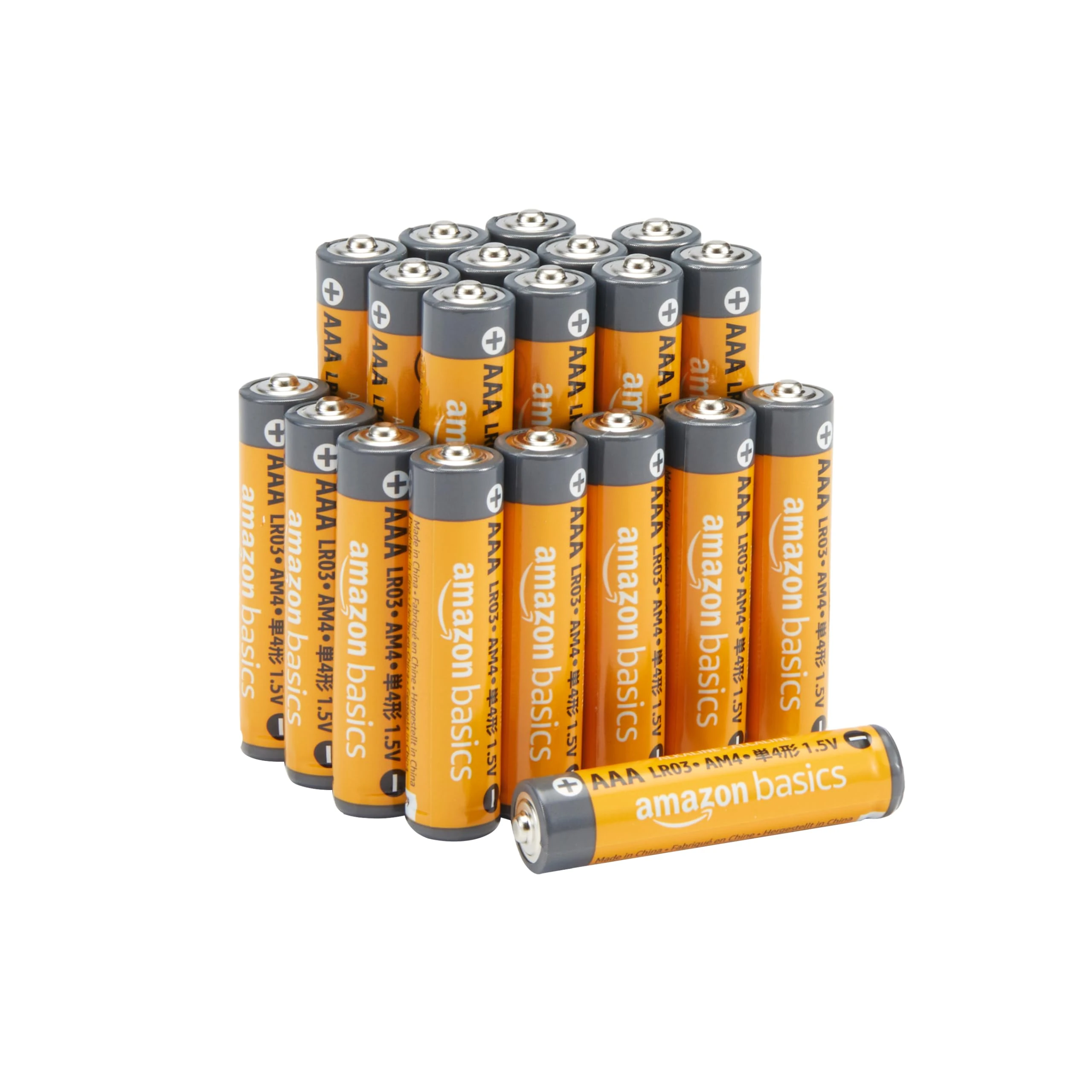 Amazon Basics 20-Pack AAA Alkaline High-Performance Batteries, 1.5 Volt, 10-Year Shelf Life