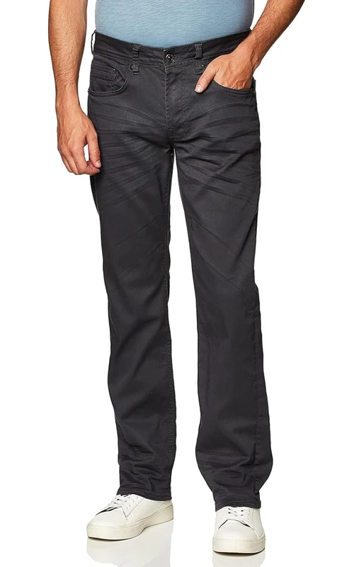 Buffalo David Bitton Men's Straight Six Jeans, Charcoal, 40W x 34L