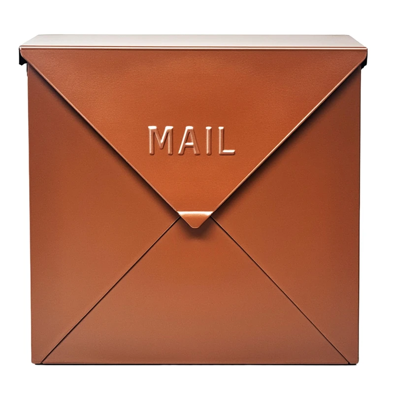 NACH Mailboxes for Outside Wall Mount, 10 x 10 x 4 inch Copper Mail Boxes for House Outside, Waterproof Mailboxes for Outside - Chicago Style Mail Box