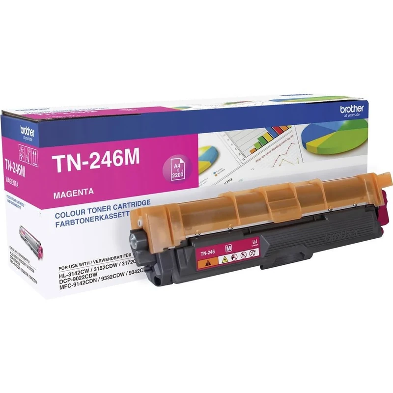 Brother TN-246M Toner Cartridge, Magenta, Single Pack, High Yield, includes 1 x Toner Cartridge, Brother Genuine Supplies