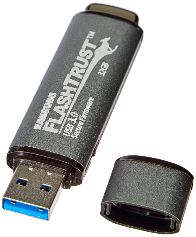 Kanguru Flash Trust – 32GB Secure Firmware Flash Drive – Write Protect Switch – SuperSpeed USB 3.0