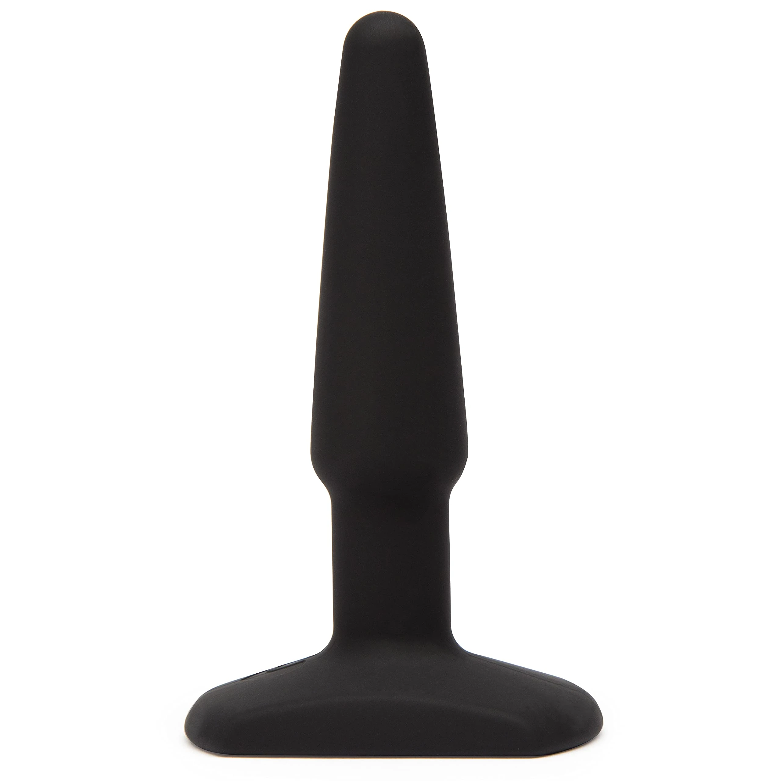 Lovehoney Classic Butt Plug - 4 Inch Silicone Anal Plug - Slimline Beginner Friendly with Flared Base - Waterproof - Black