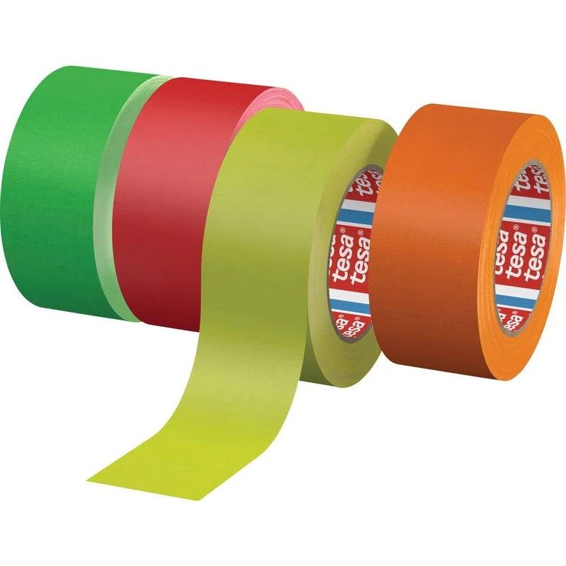 Tesa Cinta adhesiva de Tejido Naranja Fluorescent 25 mx25 mm