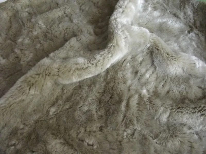 Super Luxury Faux Fur Fabric Material - Beige Crush, 1Mtr - 150cm x 100cm