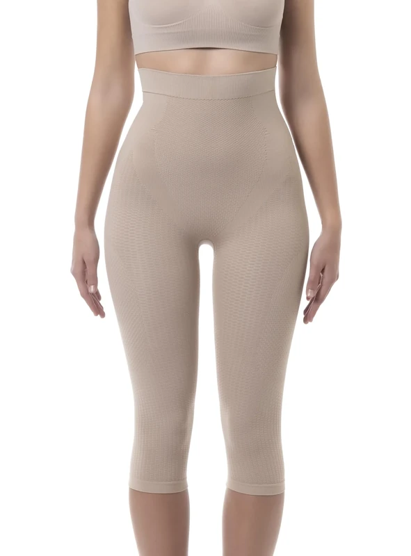 Farmacell 323 (Nude, M/L) Shapewear Capri Leggings for Women, Tummy Control, Bum Lift & Anti-Cellulite Massage, Made in Italy