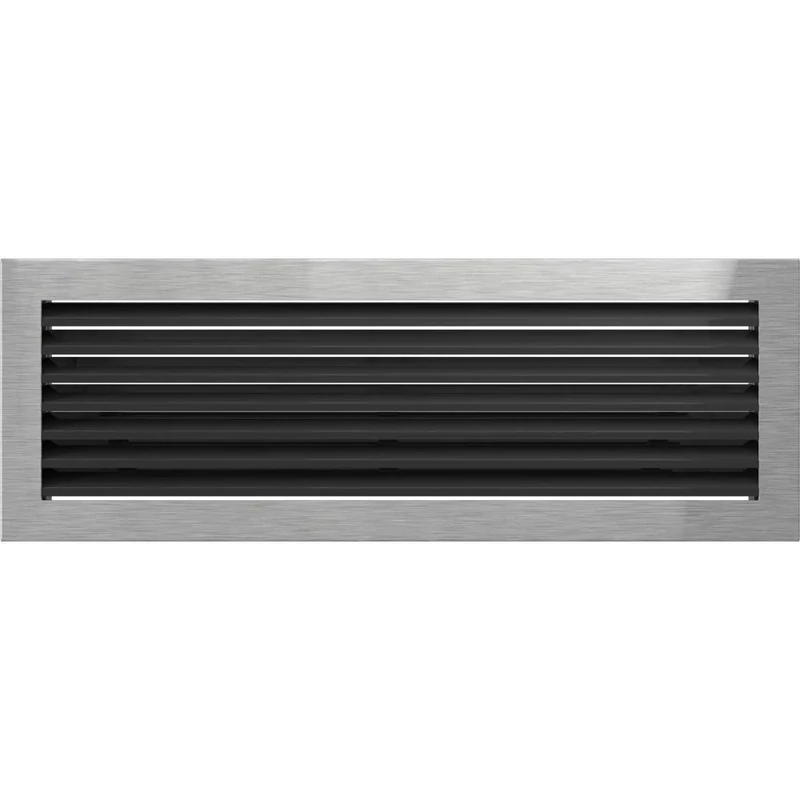 kratki 49SZ/Fresh Ventilation, Fireplace Grille, Polished, 17 x 49 cm
