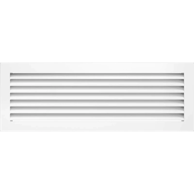 KRATKI Fresh Ventilation Grille, 17 x 49 cm, White, Warm Air Grille with Steel Slats, Exhaust Air Grille for Fireplace Ventilation, For Any Type of Interior
