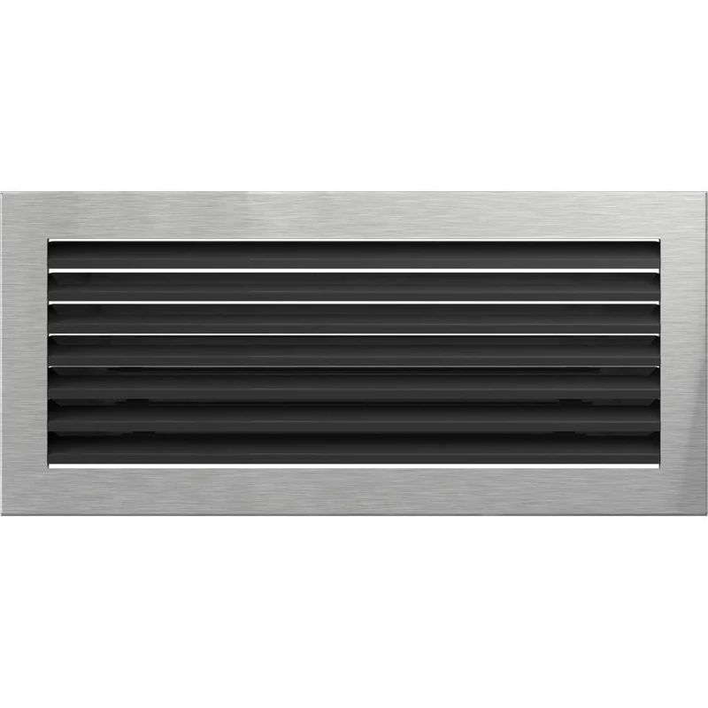 kratki 37SZ/Fresh Ventilation, Fireplace Grille, Polished, 17 x 37 cm