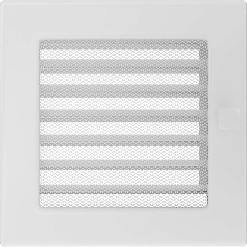 KRATKI ventilation grille fireplace grille 17cm x 17cm white with blinds