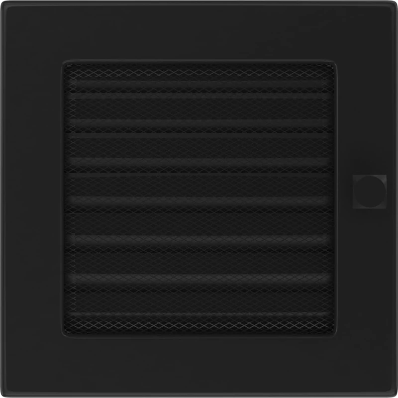 KRATKI Ventilation Grille Fireplace Grille 17 cm x 17 cm Black with Blinds