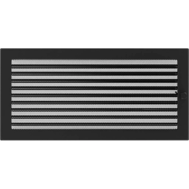 kratki 22/45CX Ventilation, Fireplace Grille, Black, 22 x 45 cm
