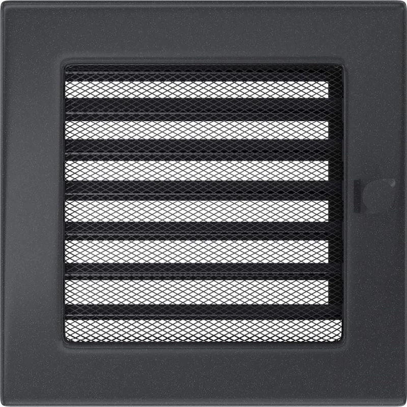 KRATKI ventilation grille fireplace grille 17cm x 17cm graphite with blinds