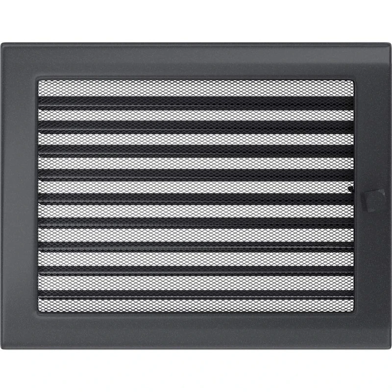 Kratki Ventilation Grille Fireplace Grille 22 cm x 30 cm Graphite with Blinds