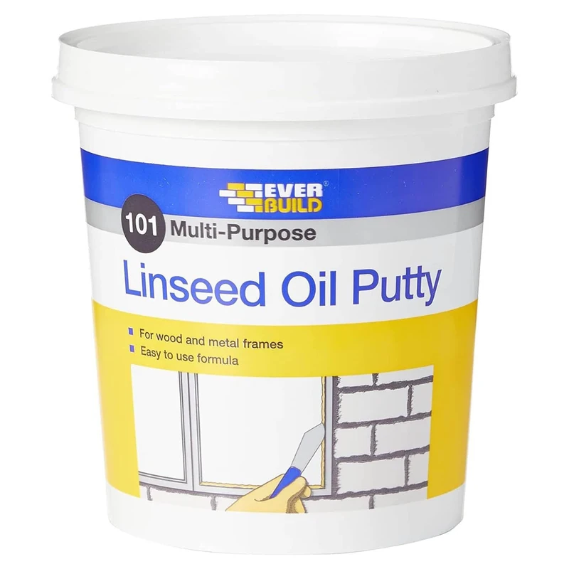 Everbuild 101 Multi-Purpose Linseed Oil Putty – Suitable for Single Pane Glass – Natural – 2kg