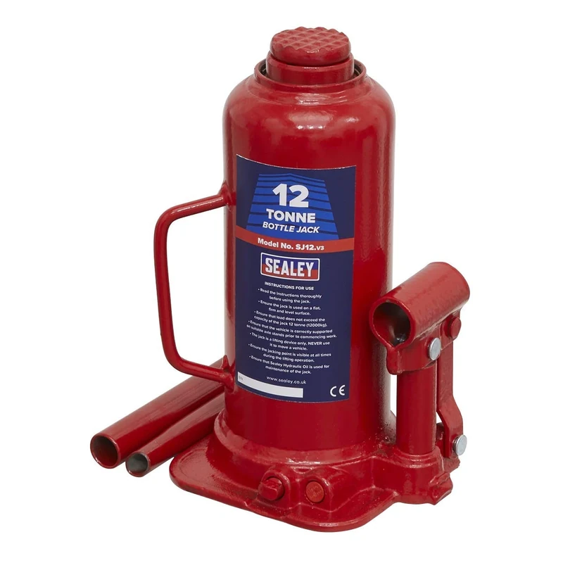 Sealey SJ12 12tonne Bottle Jack, Red