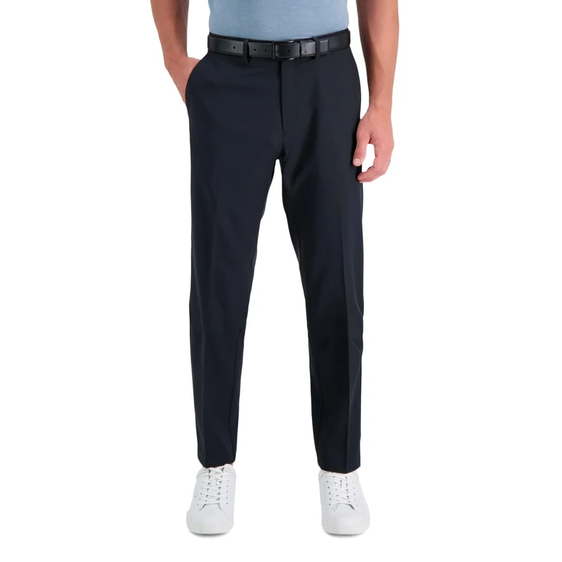 Kenneth Cole Reaction Men's Stretch Modern-Fit Flat-Front Pant, Black, 36W x 32L