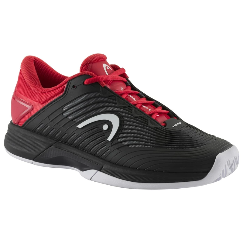 HEAD Revolt Pro 4.0 Clay Men Tennis Shoe, Black/Red, 7.5