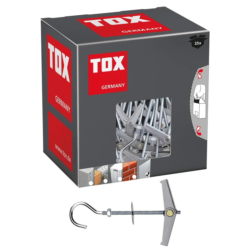 TOX 024100121 Toggle Plug Hook Dowel Pirat Eddi-S, Metallic, M6