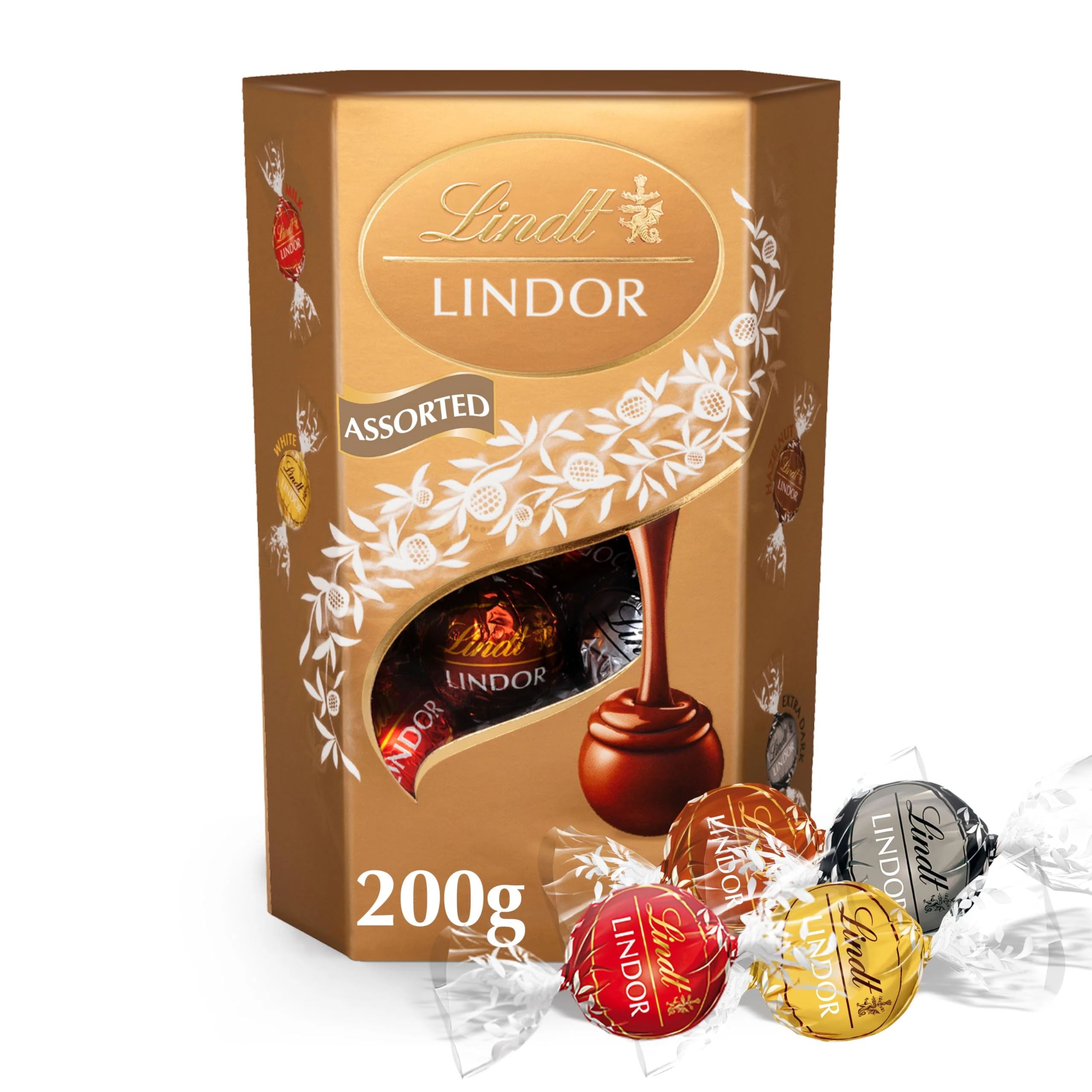 Lindt Lindor Assorted Chocolate Truffles – 200g Box (Approx. 16 Balls) – Smooth Filling – Halloween Treat, Christmas, Gift, Birthday, Congratulations