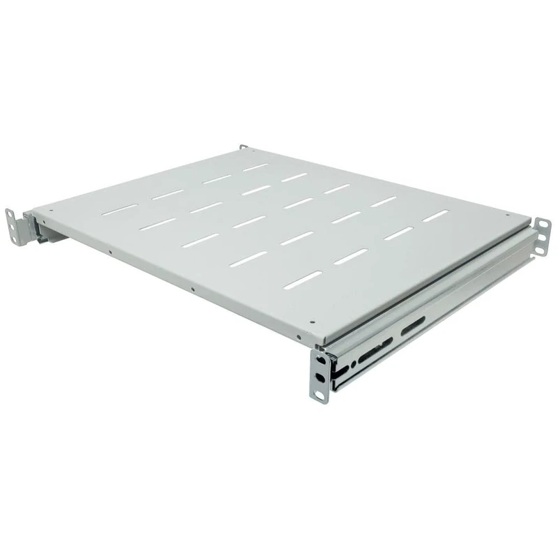 Intellinet 19 Inch Sliding Shelf, 1U, For 600 to 800 mm Depth Cabinets & Racks, shelf depth 350 mm, Grey