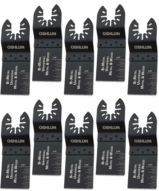 Oshlun MMC-0110 1-1/3-Inch Universal Bi-Metal Oscillating Tool Blade with Quick-Fit Arbor for Standard and Quick Change Tools, 10-Pack