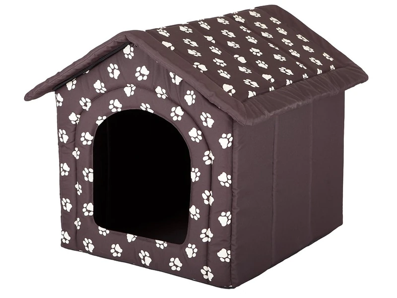 Hobbydog Dog House, Size 3, Brown with Paws