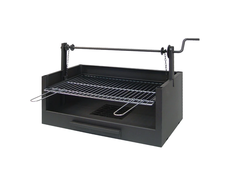 IMEX EL ZORRO 71508 – Raised Barbecue Drawer, Stainless Steel Grill 63 x 75 x 42 cm, Black