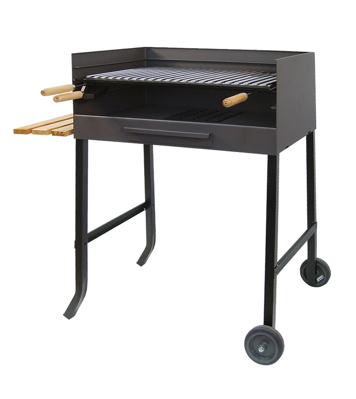 Imex The Fox 71520 – Barbecue with Wheels and Grill INOX, 50 x 40 x 100 cm, Black