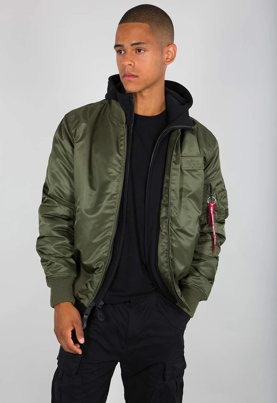 Alpha Industries MA-1 D-Tec Bomber Jacket for Men Darkgreen/Black