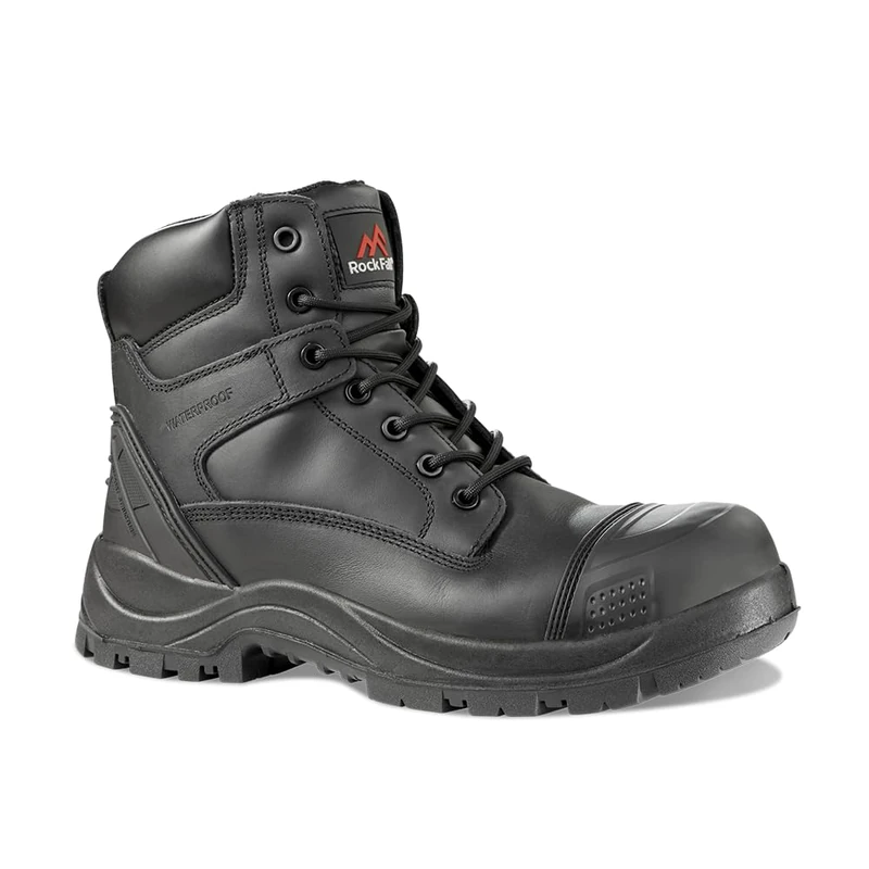 Rock Fall Slate Work & Utility Safety Boots Unisex, Steel Toe Cap Boots, SRC Slip Rated and Water Repellent, Cold Insulated and Wide Fitting UK 6