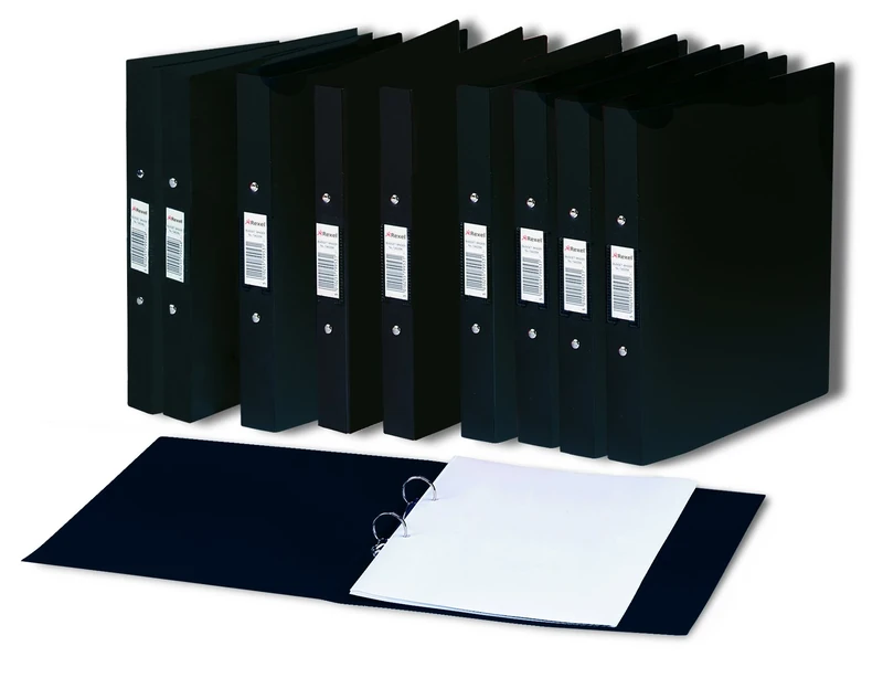 Rexel A4 Ring Binder 25 mm, Black, Pack of 10