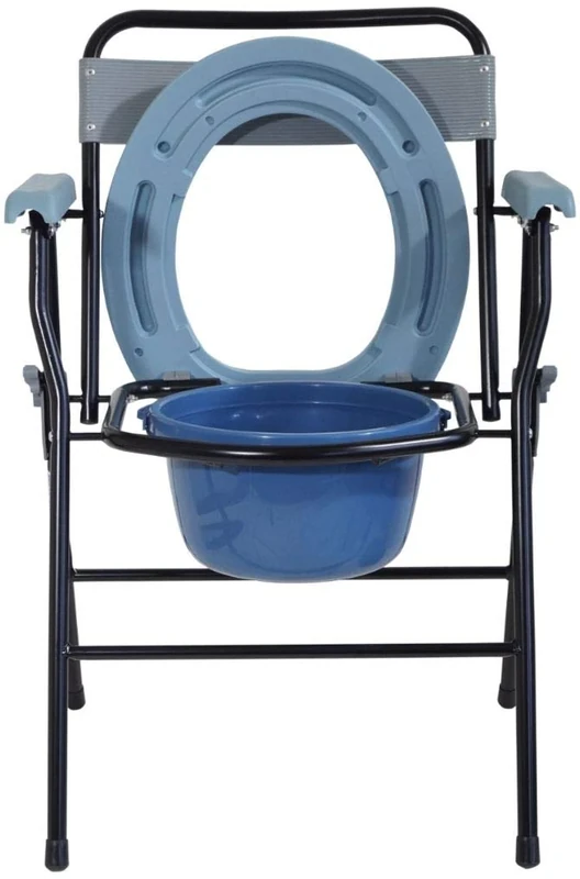 Aidapt Lightweight Folding Bedside Commode with Removable Bucket and Anti Slip Feet Aid