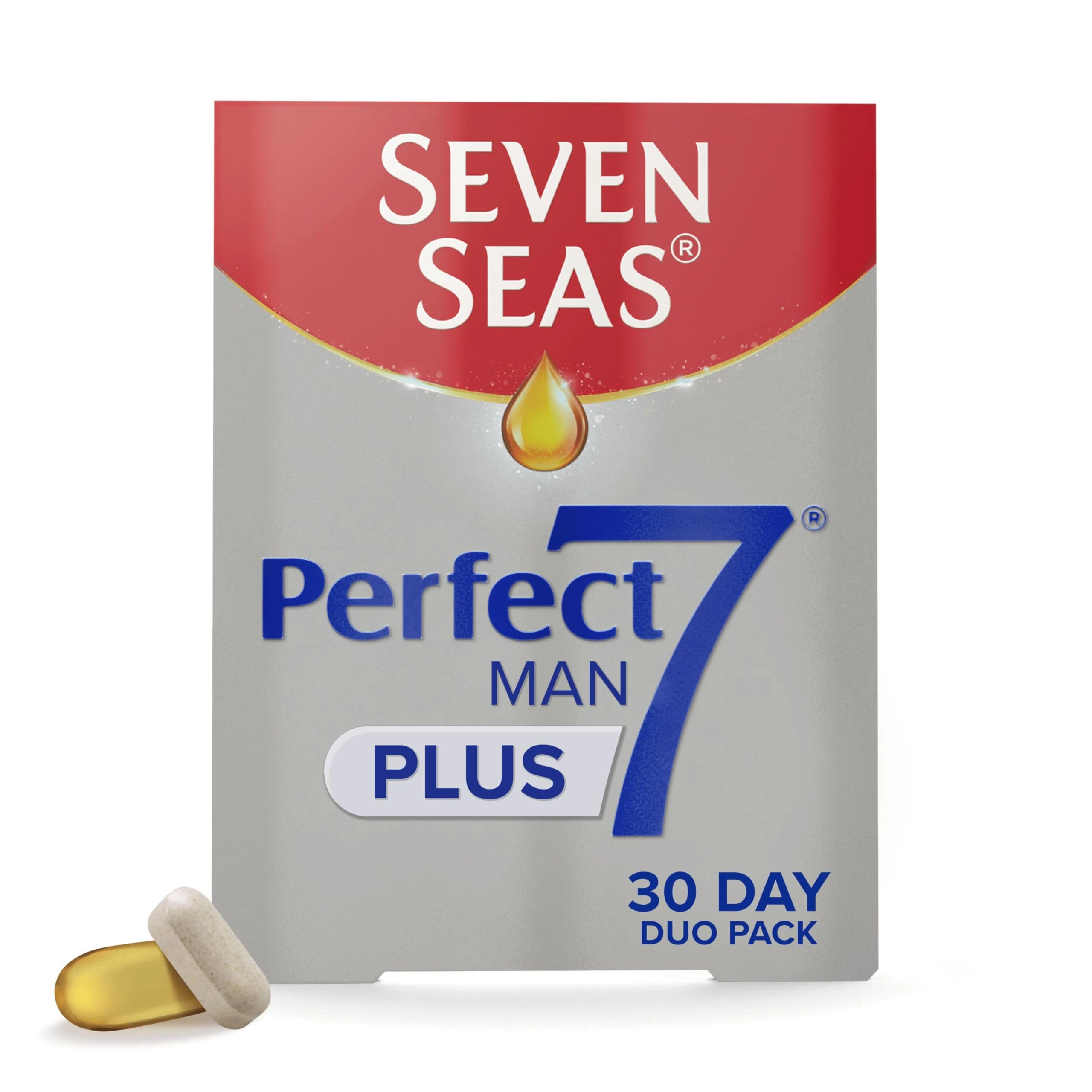 Seven Seas Perfect7 Man Plus, Multivitamin With Omega-3 And Vitamin D For Men’s Health Support1-7, 30 Tablets plus 30 Capsules, 1 Month Supply