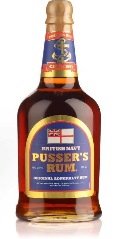 Pusser's Rum Admiralty, Blue Label, 40% ABV, 70cl, the Award-winning Original Royal Navy Rum
