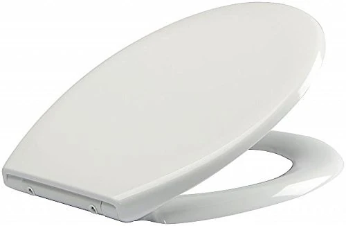 Euroshowers ONE SERIES Opal One Soft Close Toilet Seat - White - Modern - Oval - Plastic - 376w x 450l
