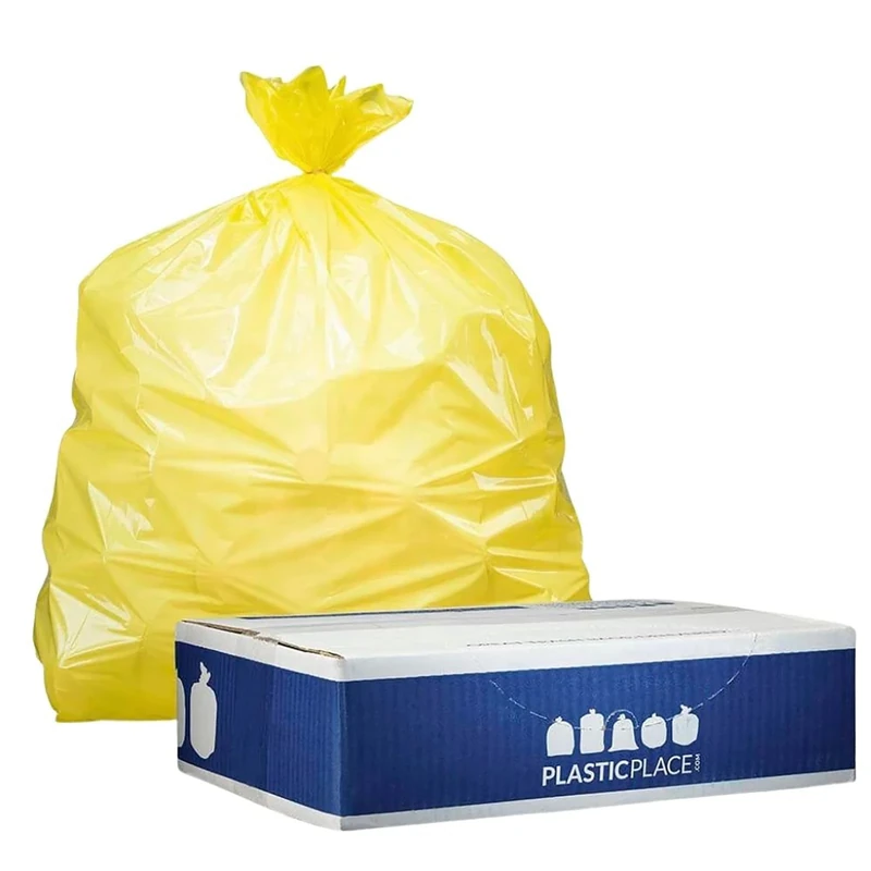 Plasticplace Yellow Trash Bags, 31-33 Gallon 100 / Case 1.5 Mil
