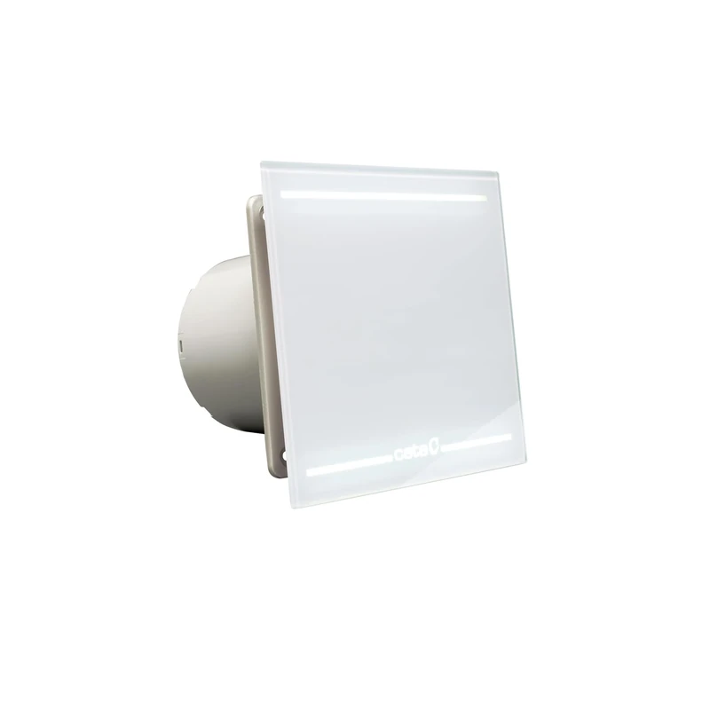 Tasting | Bathroom Extractor | Series and Glass | Low Consumption | High Energy Efficiency Air Extractor Fan | Silent Bathroom Extractor Model E - 100GTH BK White Glass